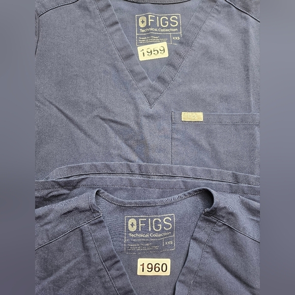 Figs Scrubs Casma Top Navy Blue XXS Lot of 4 - Picture 4 of 7